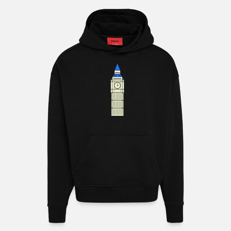 conception de grand ben - Sweat à capuche bio épais oversize fabriqué en UE - SOLID BLACK