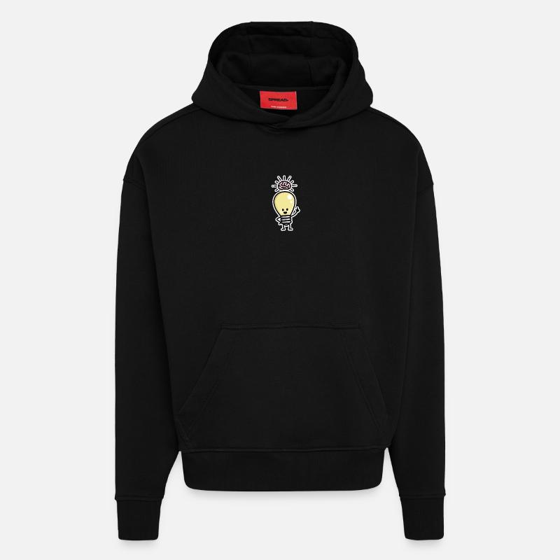 Light Bulb Idea Brains Creative Genius Creativity - Hoodie- made by SPREAD  - SOLID BLACK