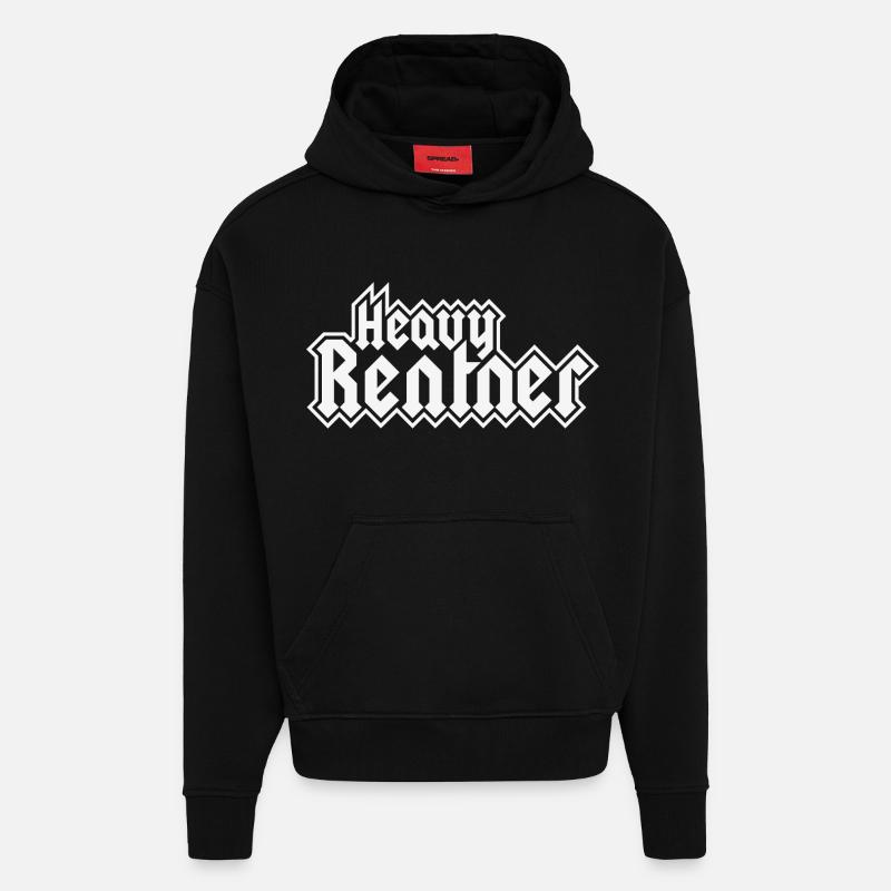 Rockstyle des retraités lourds - Sweat à capuche bio épais oversize fabriqué en UE - SOLID BLACK