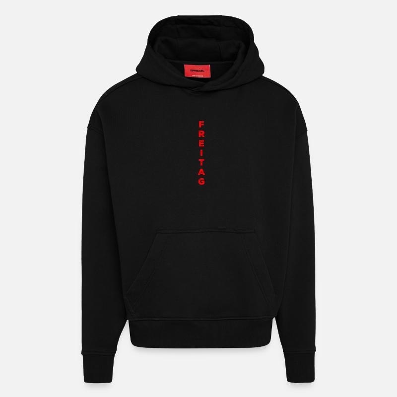 Friday - red - Hoodie- made by SPREAD  - SOLID BLACK