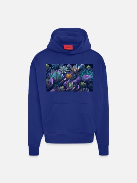 Succulent Echeveria Gift - Hoodie- made by SPREAD - SOLID BLACK