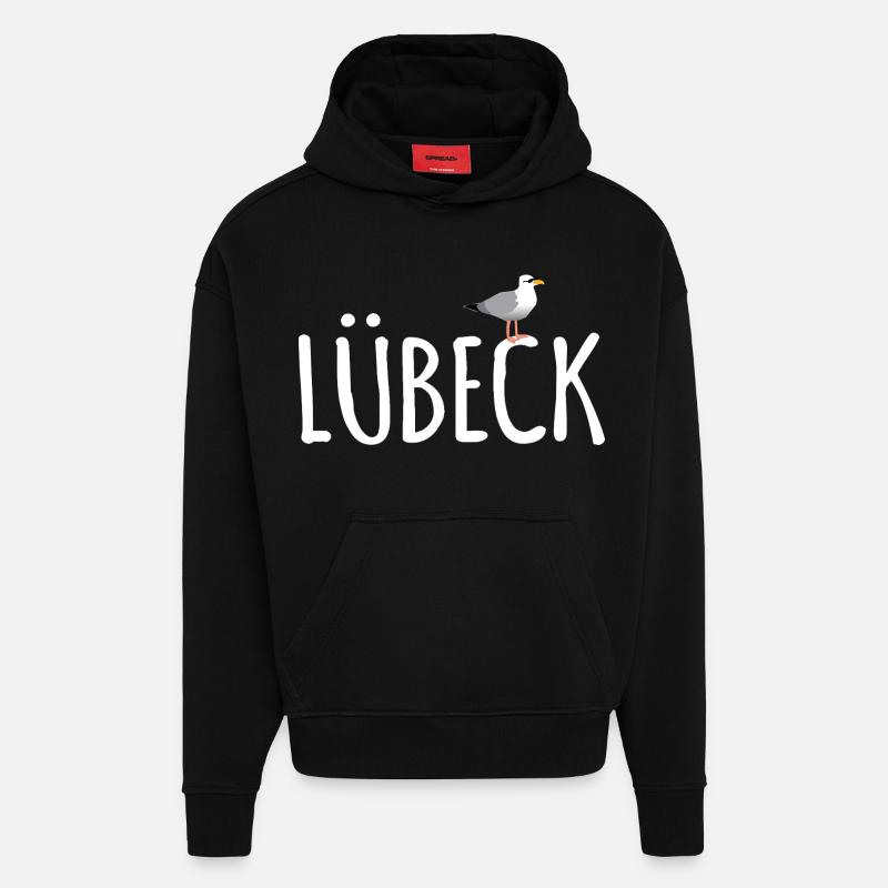 Lübeck Möwe - Hoodie- made by SPREAD  - SOLID BLACK