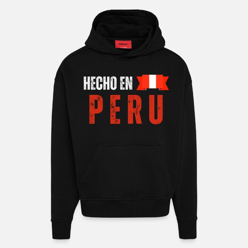 Hergestellt in Peru, peruanischer Stolz - Hoodie- made by SPREAD  - SOLID BLACK
