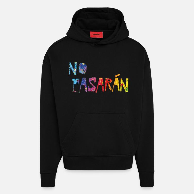 Pas de Pasaran - Sweat à capuche bio épais oversize fabriqué en UE - SOLID BLACK