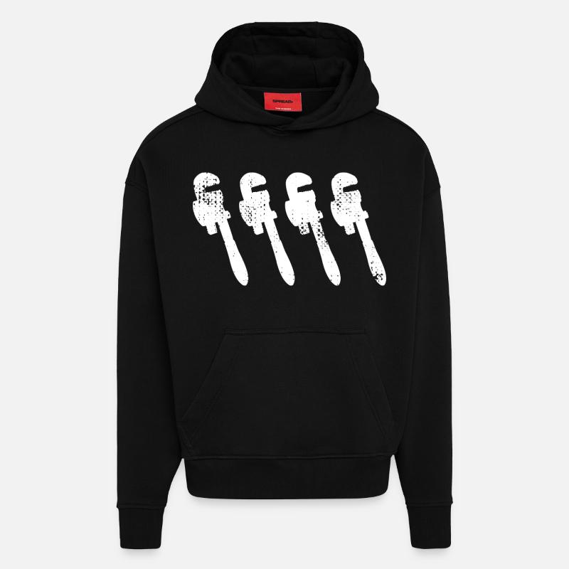 Rohrzange Skizze - Hoodie- made by SPREAD - SOLID BLACK