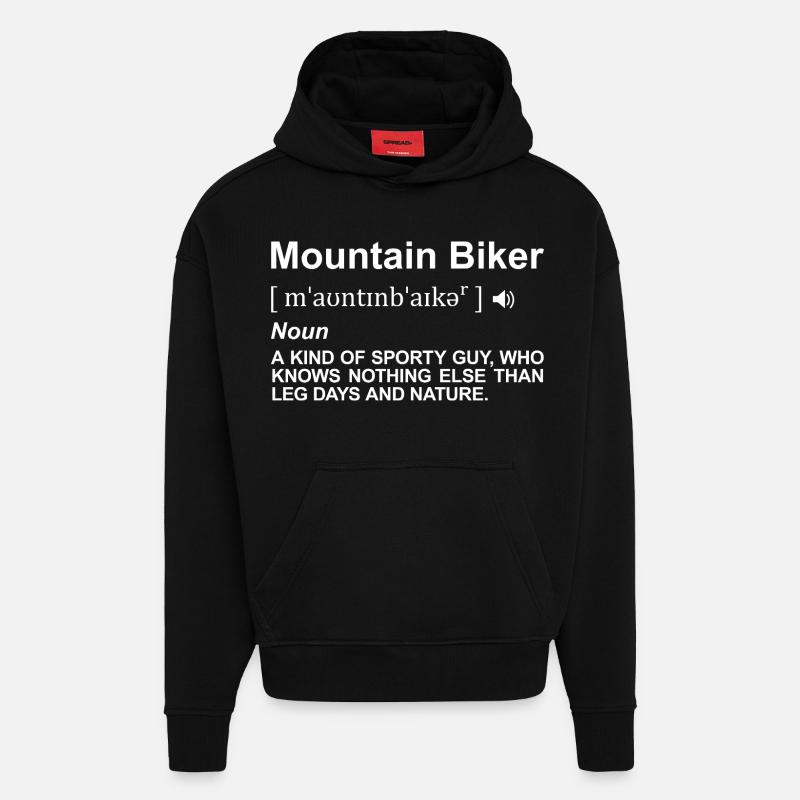 Dictionnaire du VTT - Sweat à capuche bio épais oversize fabriqué en UE - SOLID BLACK