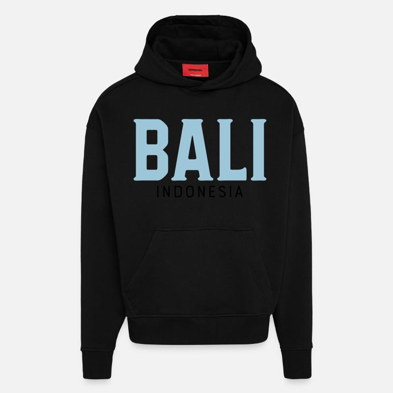 Bali - Sweat à capuche bio épais oversize fabriqué en UE - SOLID BLACK