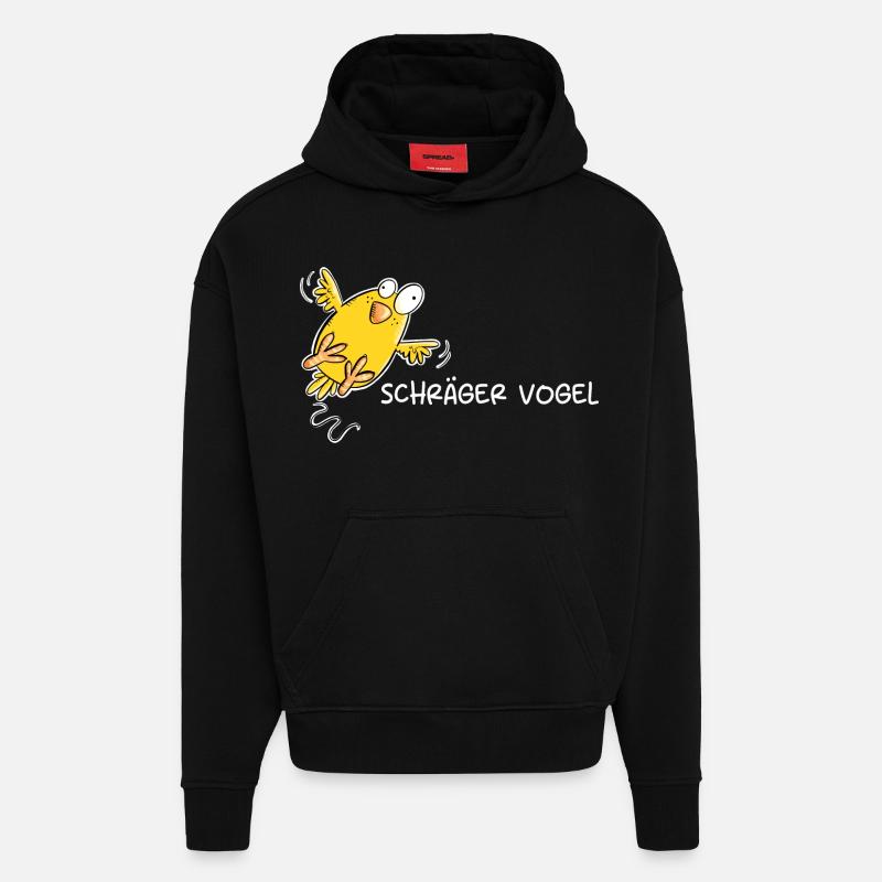 Schräger Vogel I Statement Spruch - Hoodie- made by SPREAD - SOLID BLACK
