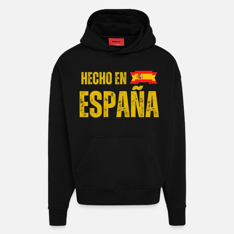 Made in Spain, spanischer Stolz - Hoodie- made by SPREAD  - SOLID BLACK