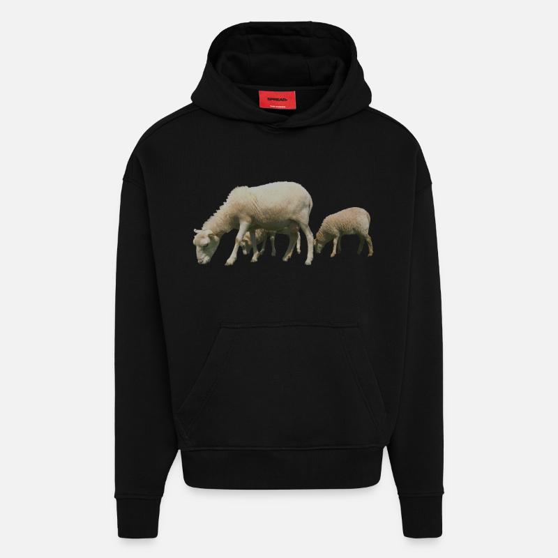 mouton - Sweat à capuche bio épais oversize fabriqué en UE - SOLID BLACK