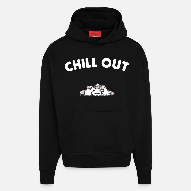 Se détendre - Sweat à capuche bio épais oversize fabriqué en UE - SOLID BLACK