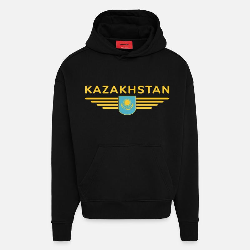 Kasachstan Design – Steppe und Tradition - Hoodie- made by SPREAD  - SOLID BLACK