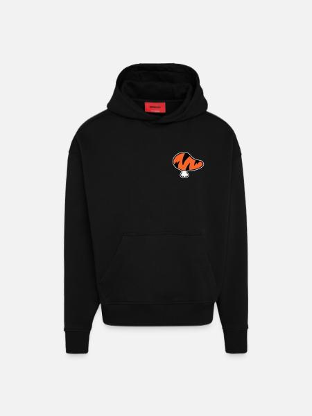 Tigerpilz Logo STICK-Variante - Hoodie- made by SPREAD  - SOLID BLACK