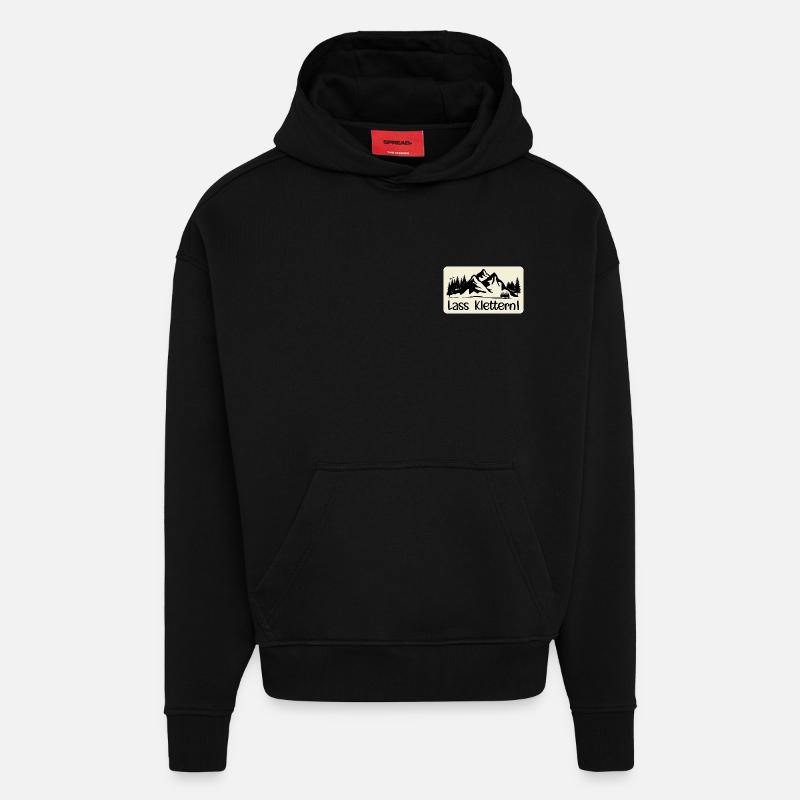 HOBBY KLETTERN BERGE - Hoodie- made by SPREAD  - SOLID BLACK