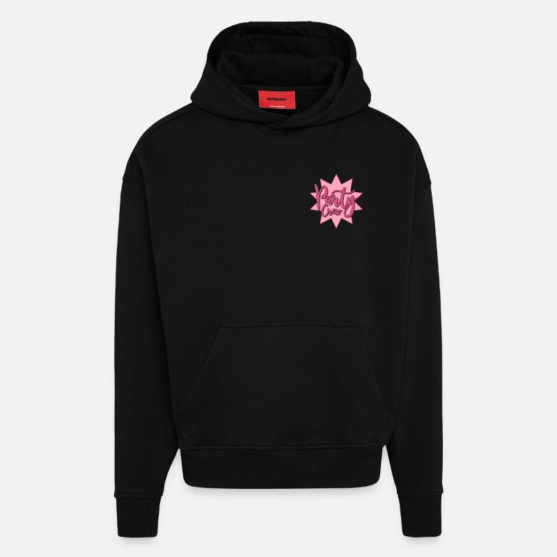 Partycrew Party Crew - Sweat à capuche bio épais oversize fabriqué en UE - SOLID BLACK
