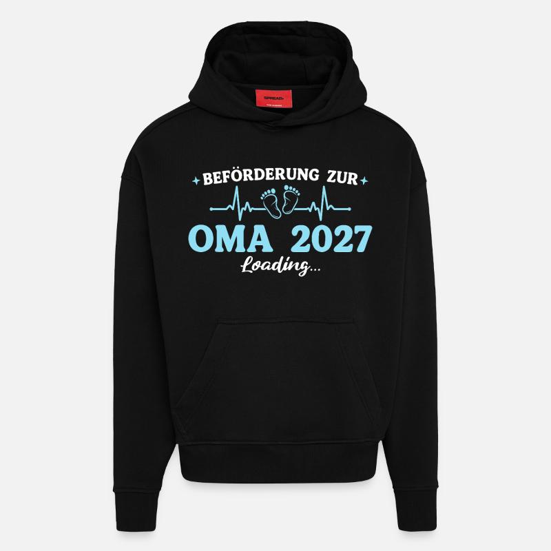 Oma 2027 Beförderung Großmutter Geschenk - Hoodie- made by SPREAD  - SOLID BLACK
