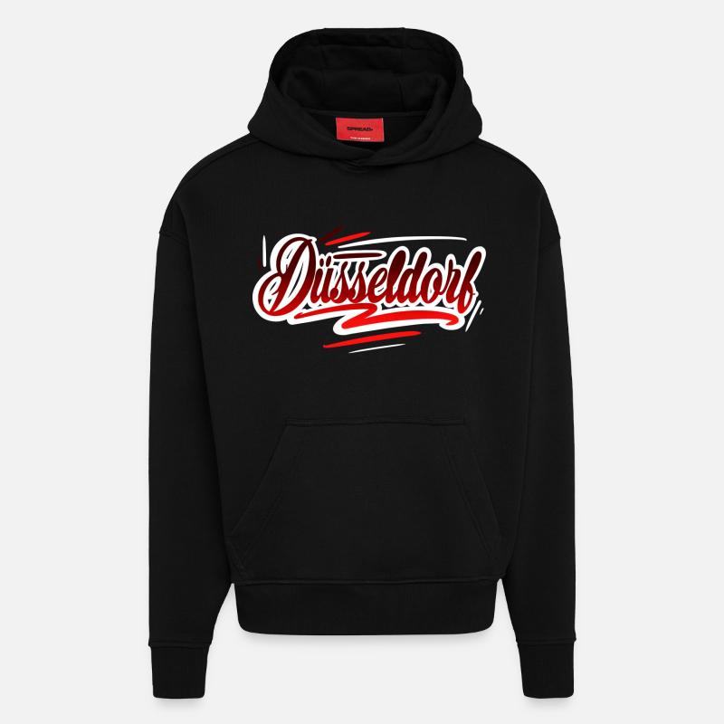 Düsseldorf - Sweat à capuche bio épais oversize fabriqué en UE - SOLID BLACK