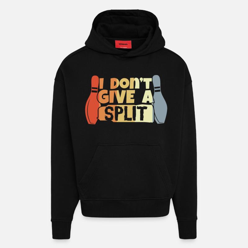 Dicton de bowling - Sweat à capuche bio épais oversize fabriqué en UE - SOLID BLACK