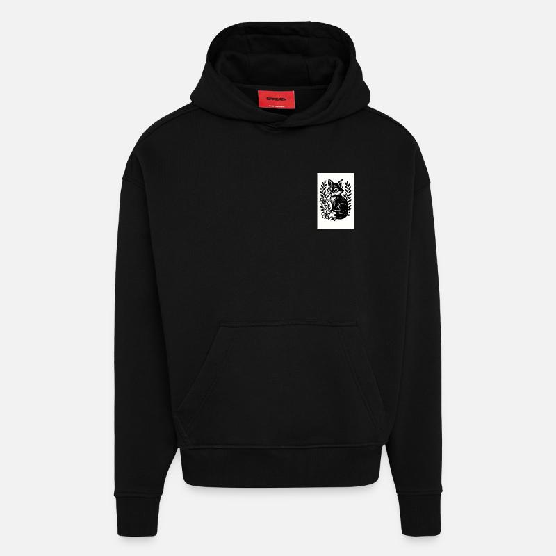 Fuchs im Blütenreigen - Hoodie- made by SPREAD  - SOLID BLACK