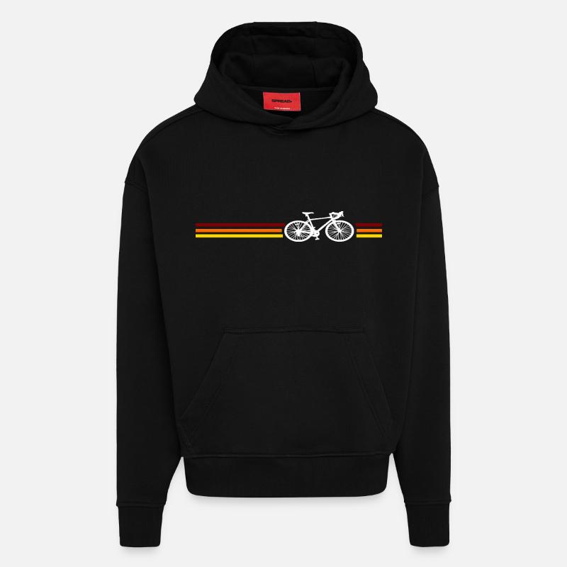 Vélo cyclisme cyclisme - Sweat à capuche bio épais oversize fabriqué en UE - SOLID BLACK