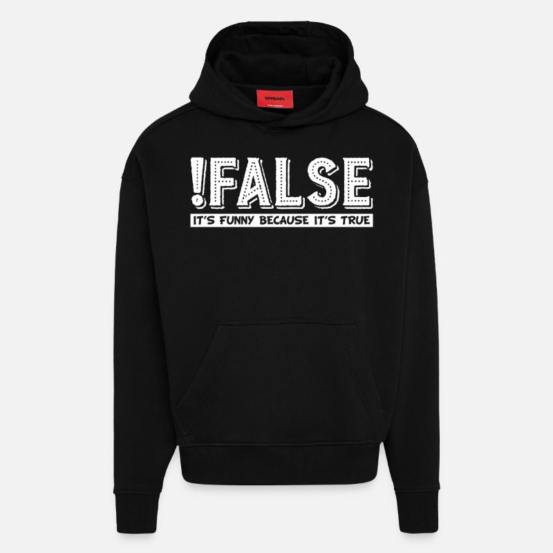 False Funny - Hoodie- made by SPREAD  - SOLID BLACK