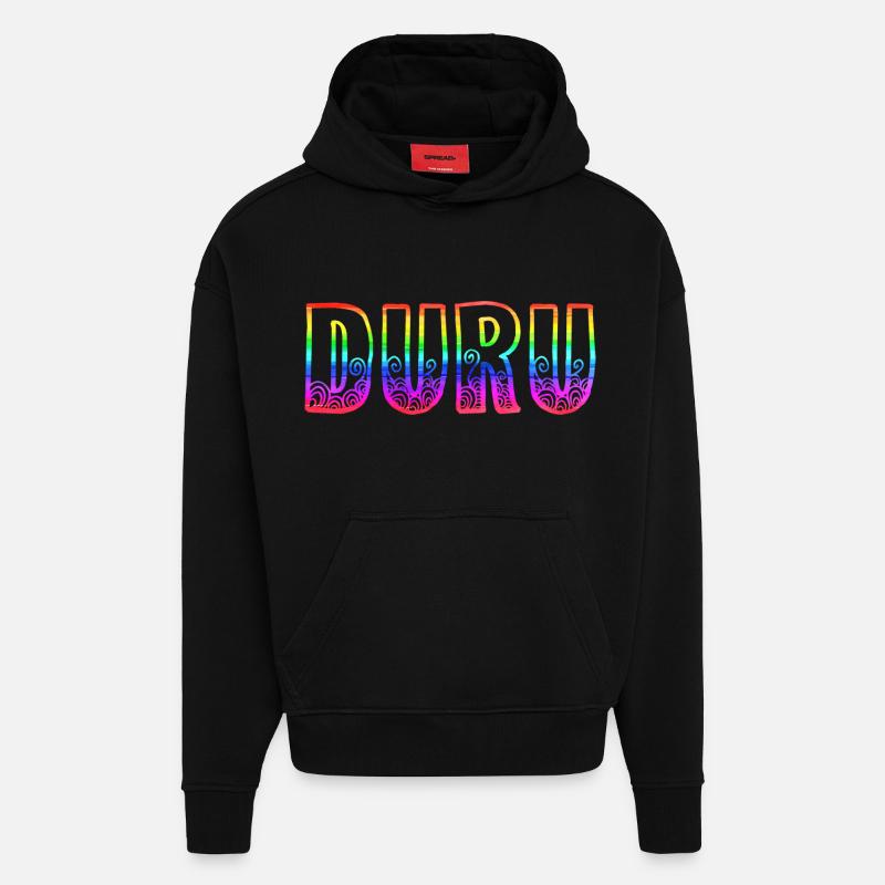 Duru RS Rainbow - Hoodie- made by SPREAD - SOLID BLACK