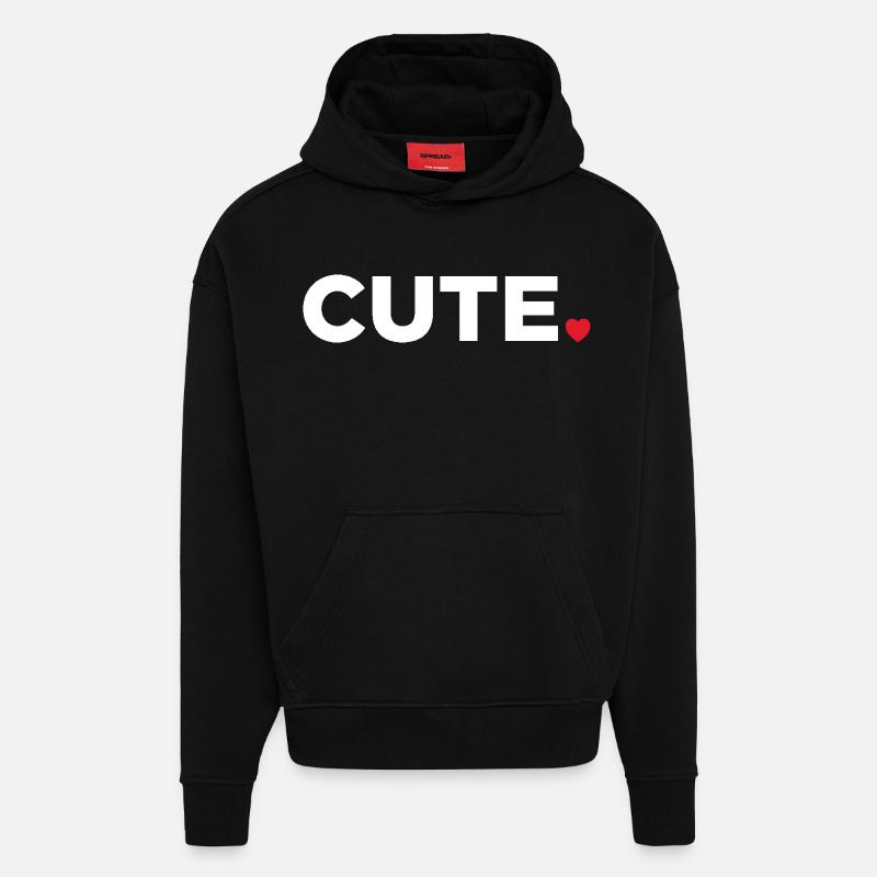 Cute - Hoodie- made by SPREAD  - SOLID BLACK