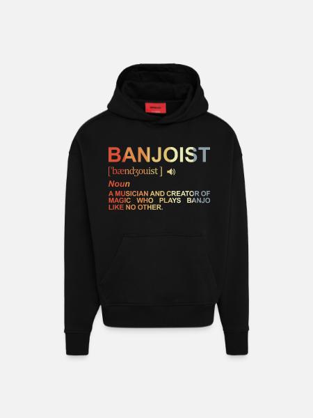 Banjoist Dictionary - Hoodie- made by SPREAD - SOLID BLACK
