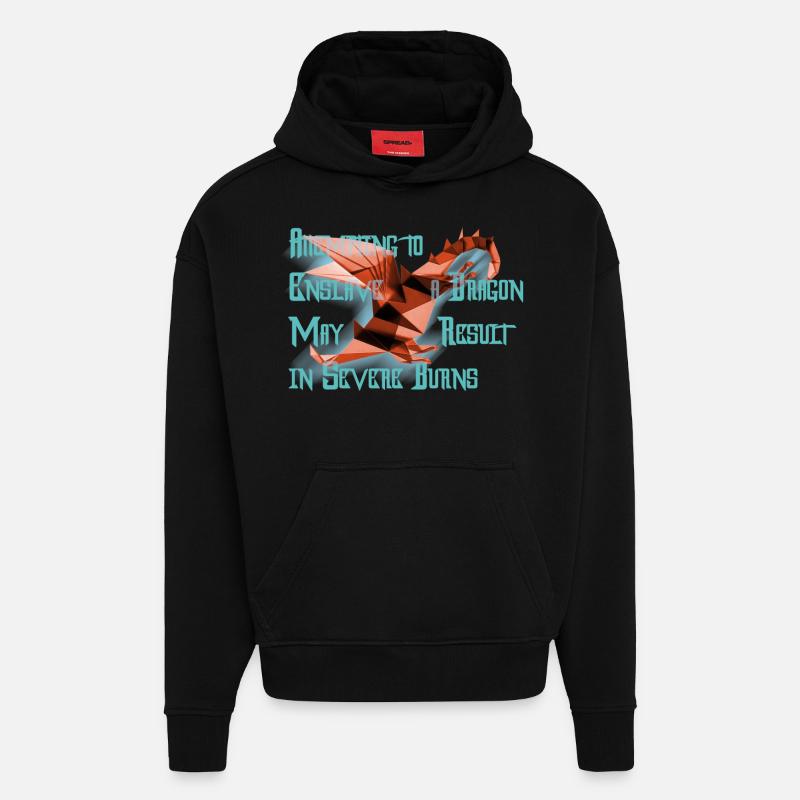Kind Dragon - Sweat à capuche bio épais oversize fabriqué en UE - SOLID BLACK