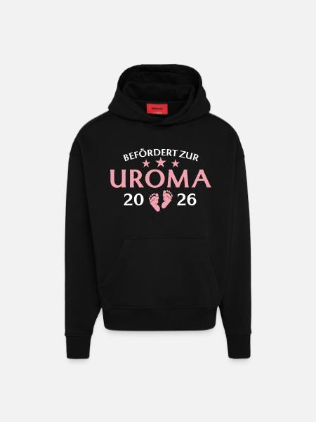 Urgroßmutter 2026 Befördert zur Uroma - Hoodie- made by SPREAD  - SOLID BLACK