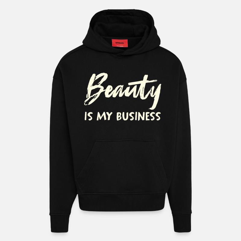 La beauté est mon affaire - Sweat à capuche bio épais oversize fabriqué en UE - SOLID BLACK