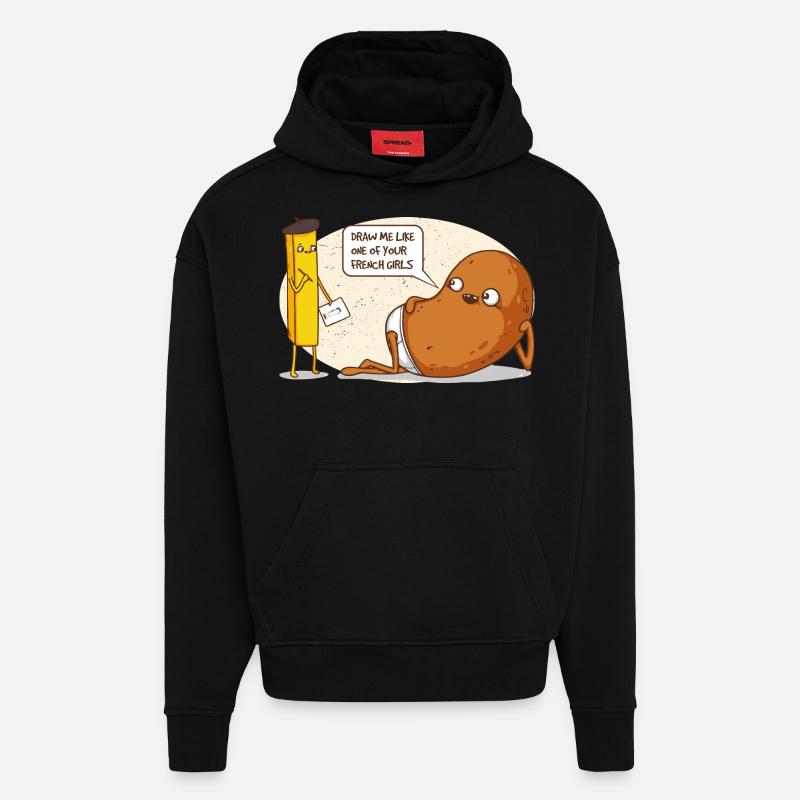 Patate - Sweat à capuche bio épais oversize fabriqué en UE - SOLID BLACK