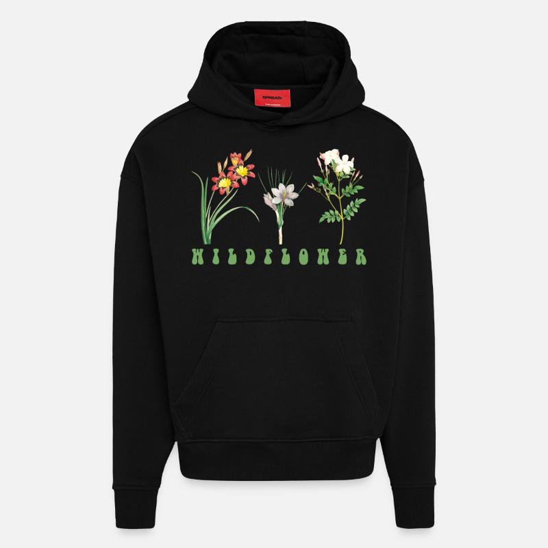 Blume - Hoodie- made by SPREAD  - SOLID BLACK