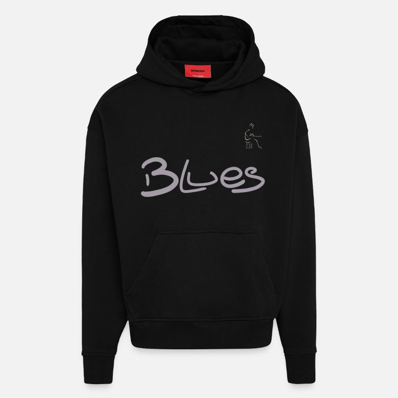 Blues-Gitarrist - Hoodie- made by SPREAD  - SOLID BLACK