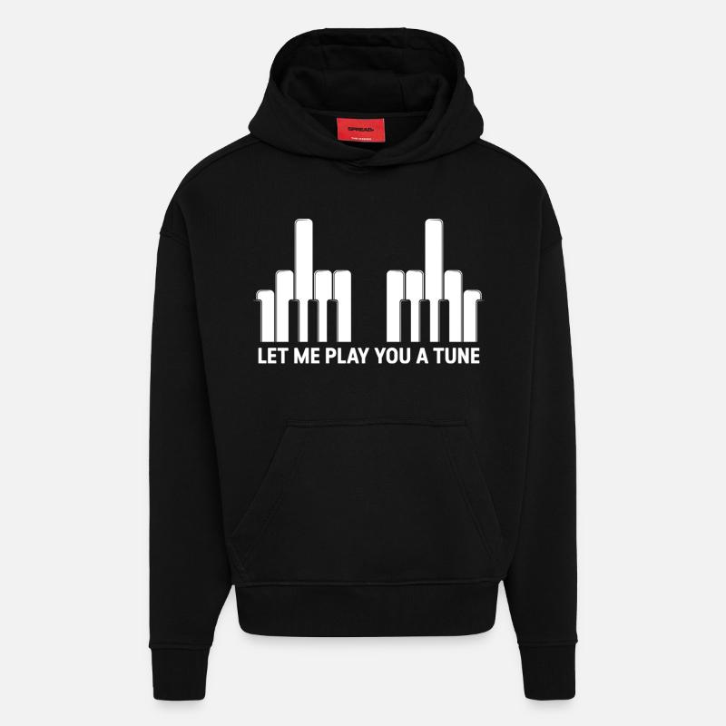 Klaviertasten Mittelfinger - Hoodie- made by SPREAD - SOLID BLACK