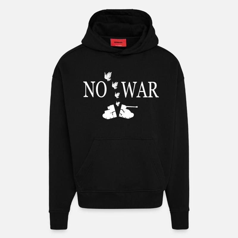 No war - Hoodie- made by SPREAD - SOLID BLACK