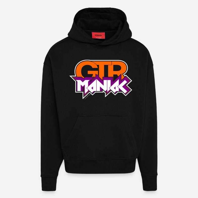 Maniaque de guitare - Sweat à capuche bio épais oversize fabriqué en UE - SOLID BLACK