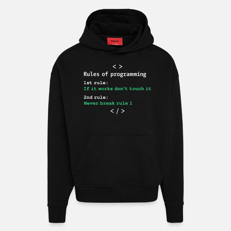 Regeln der Programmierung - Hoodie- made by SPREAD  - SOLID BLACK