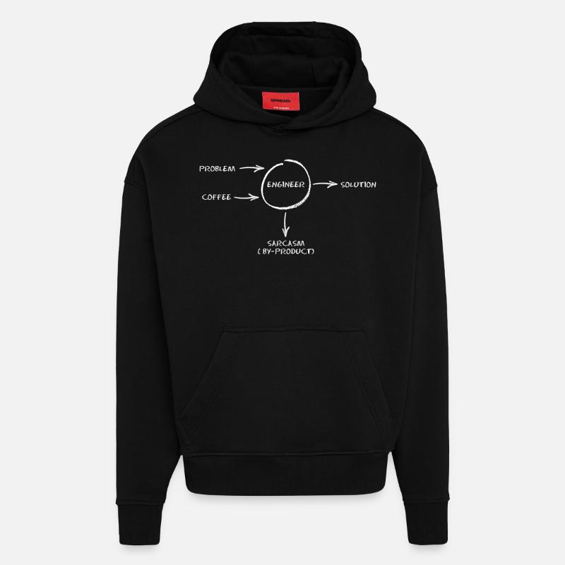 Sarcasm Engineer - Hoodie- made by SPREAD  - SOLID BLACK