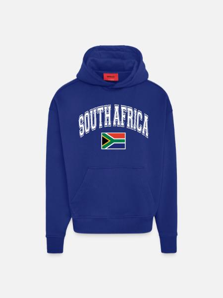 Drapeau de l'Afrique du Sud - Sweat à capuche bio épais oversize fabriqué en UE - SOLID BLACK