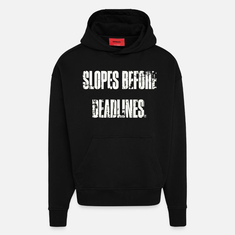 Pentes avant les dates limites - Sweat à capuche bio épais oversize fabriqué en UE - SOLID BLACK