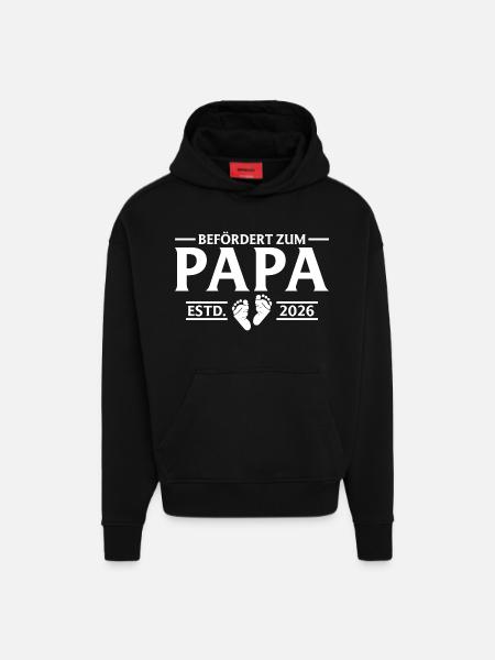 Befördert zum Papa 2026 Vaterschaft - Hoodie- made by SPREAD  - SOLID BLACK