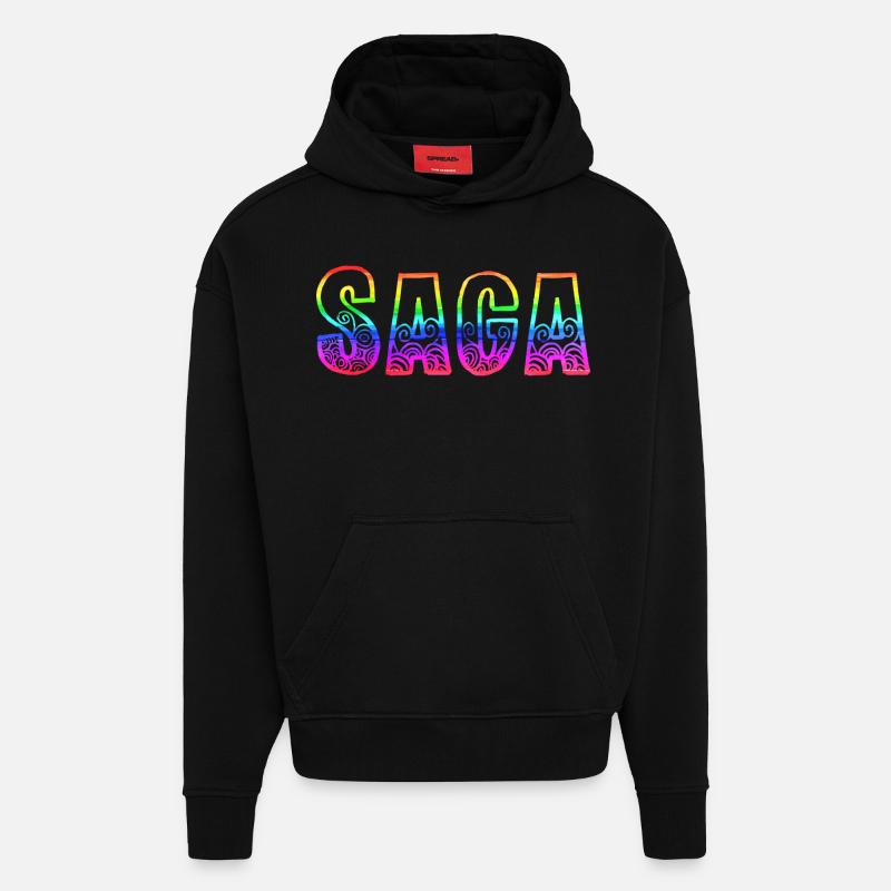 saga rs regenbogen - Hoodie- made by SPREAD  - SOLID BLACK