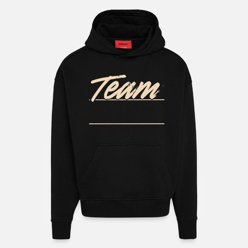 Équipe - Sweat à capuche bio épais oversize fabriqué en UE - SOLID BLACK