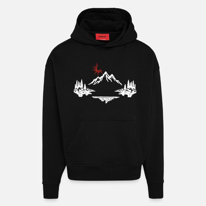 Weiße Berglandschaft - Hoodie- made by SPREAD  - SOLID BLACK