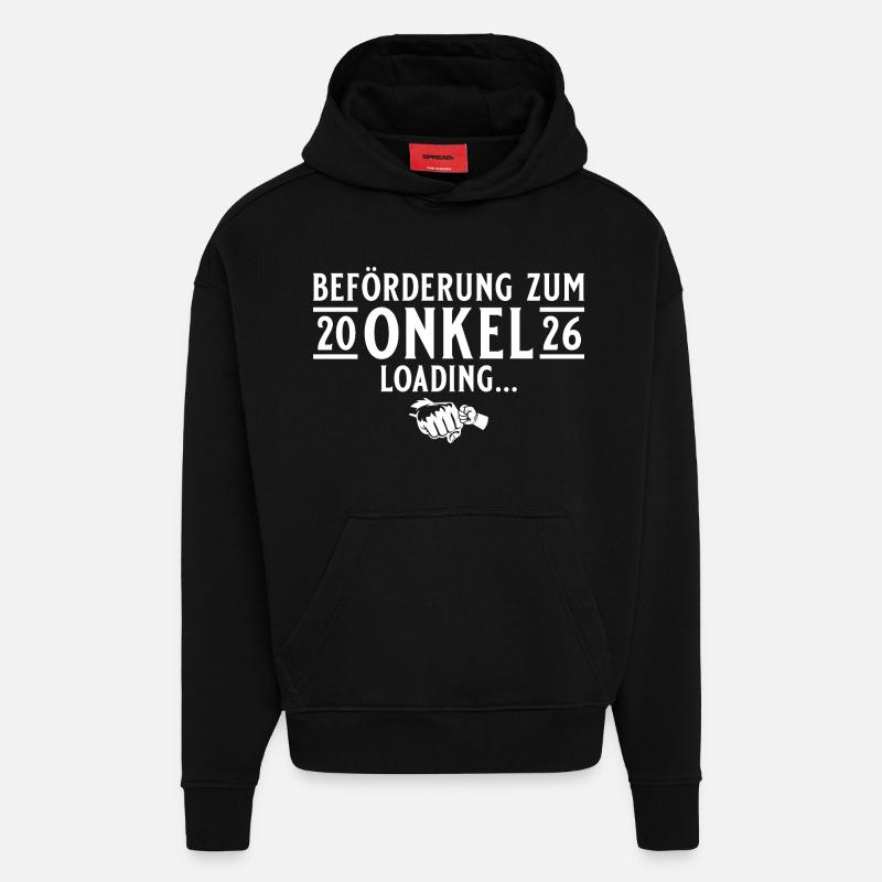 Onkel 2026 loading - Werdender Patenonkel - Hoodie- made by SPREAD  - SOLID BLACK