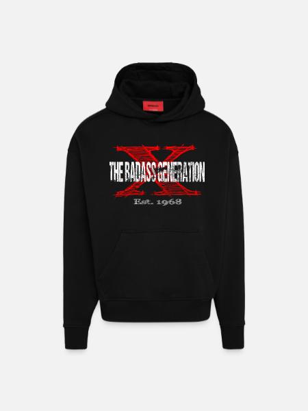 Generation X 1968 Retro - Hoodie- made by SPREAD  - SOLID BLACK
