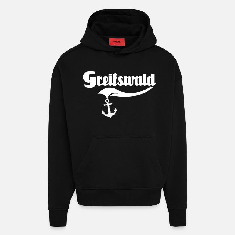 Greifswald Sprüche - Hoodie- made by SPREAD - SOLID BLACK