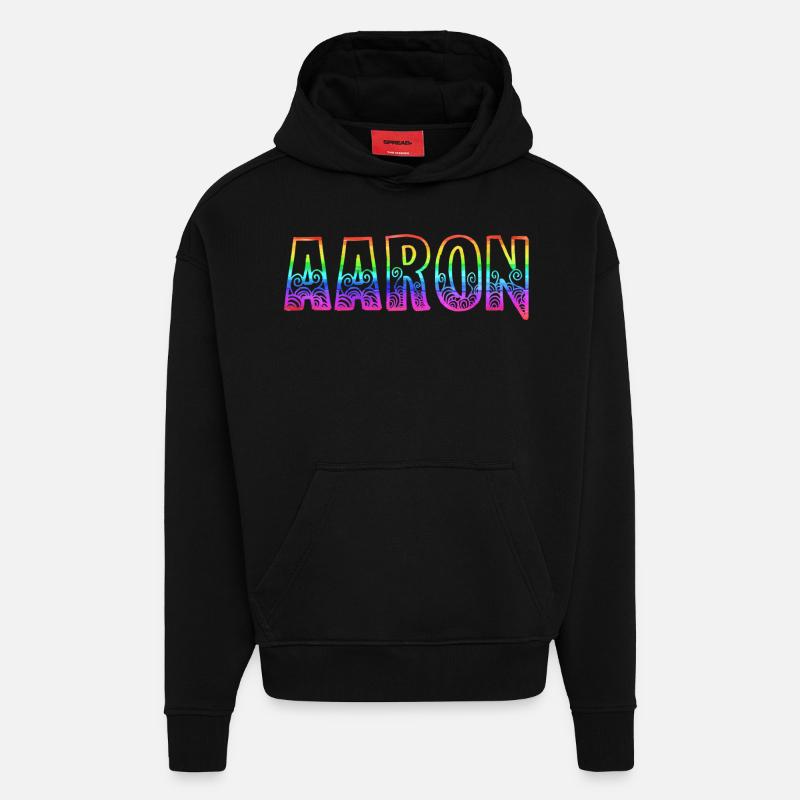 aaron rs regenbogen - Hoodie- made by SPREAD  - SOLID BLACK
