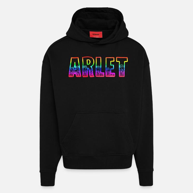 arlet rs rainbow - Hoodie- made by SPREAD  - SOLID BLACK